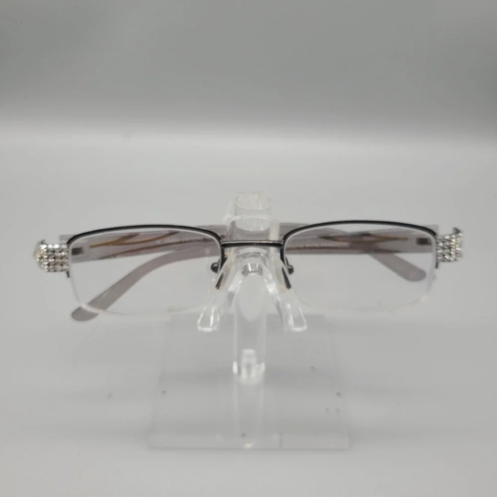 Jimmy Crystal New York Swarovski Reading Glasses JCR257 +2.00 Smoke Gold Black
